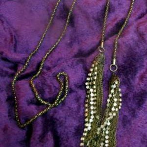 ANTIQUE FLAPPER  Necklace Multi Chain Rhinestone